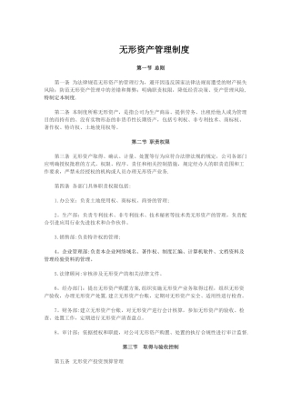 无形资产管理制度
