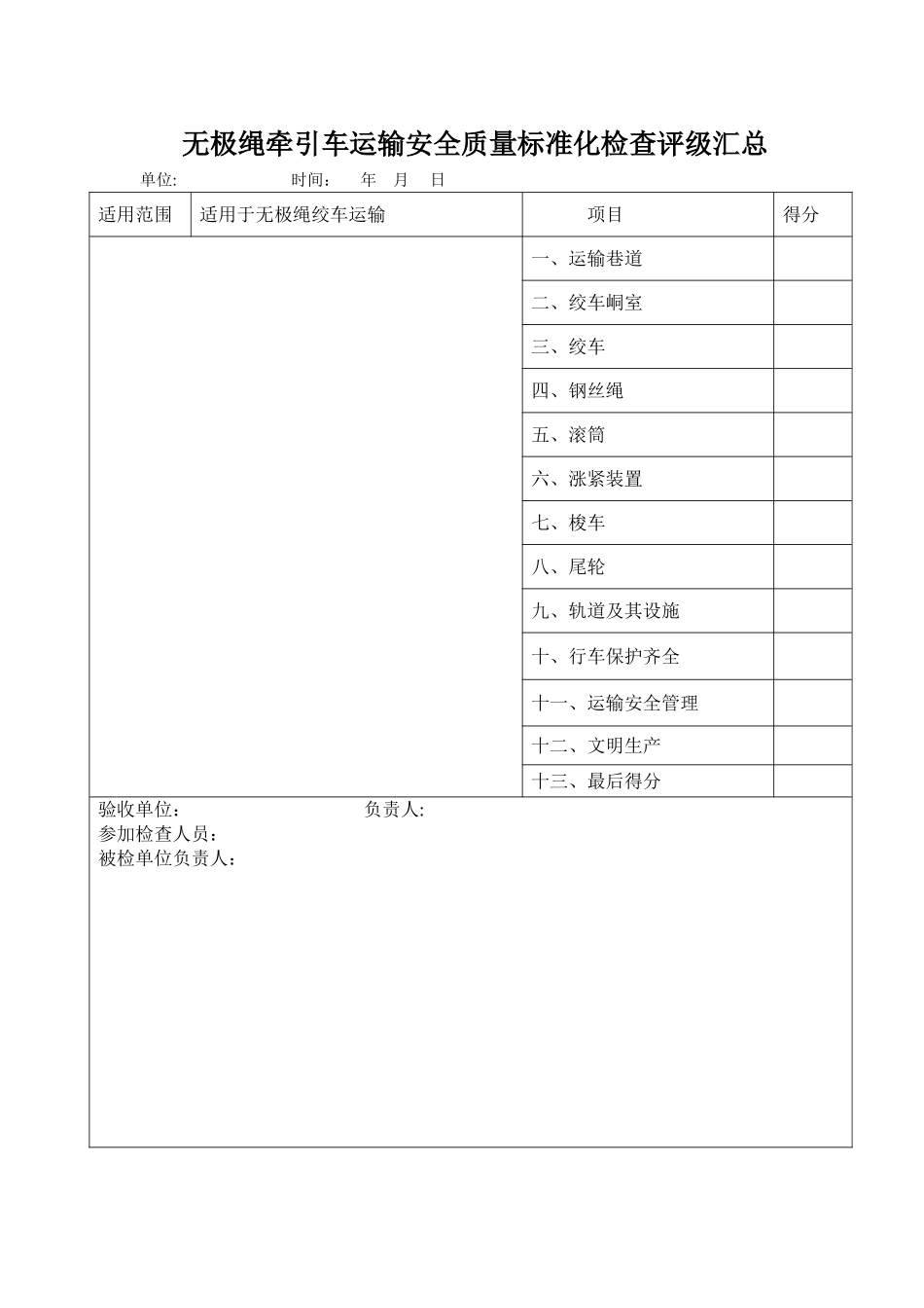 无极绳牵引车运输质量标准化标准_第1页