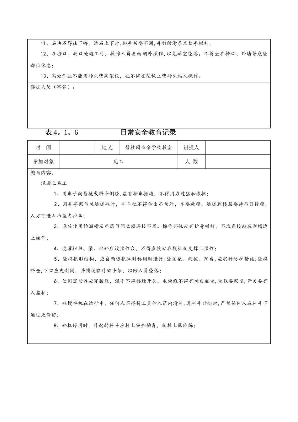日常安全教育记录-(瓦工)_第3页