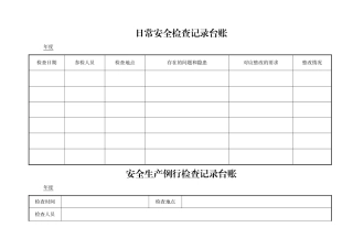 日常安全检查记录台账