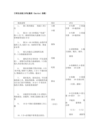 日常生活能力评定量表adl