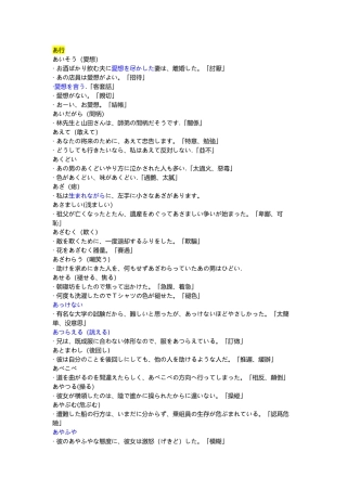 日语一级常用词汇表