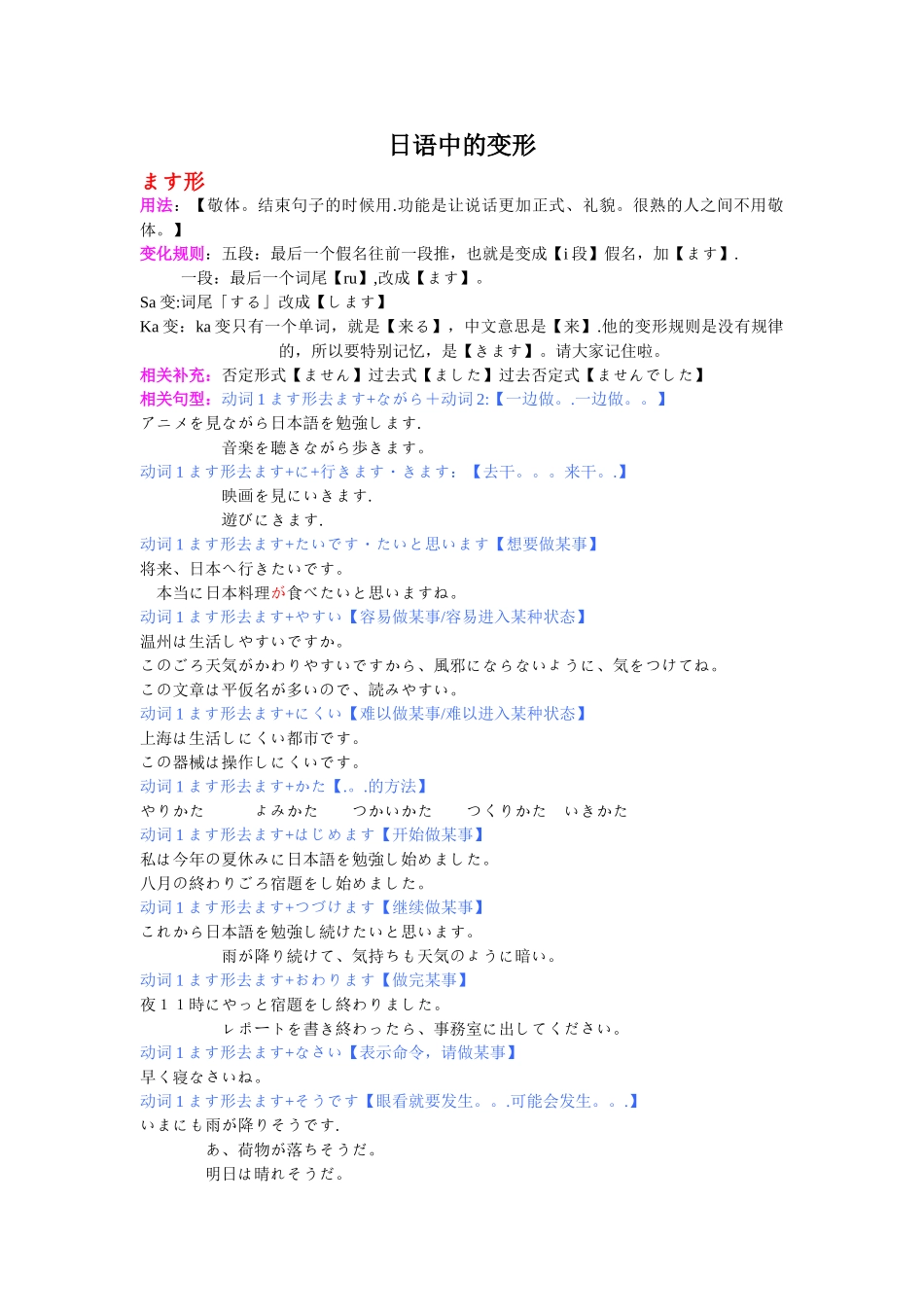 日语初级语法总结1_第1页