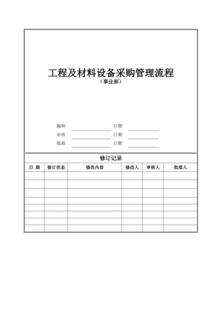 旭辉集团工程及材料设备采购管理流程