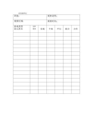 时间取样法表