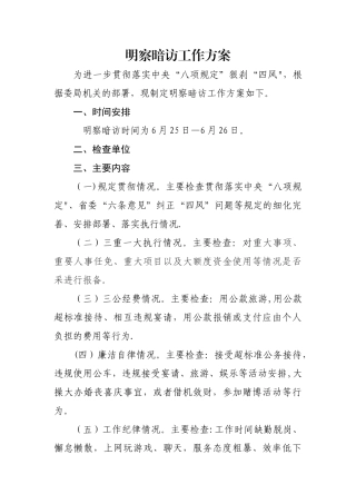 明察暗访工作方案