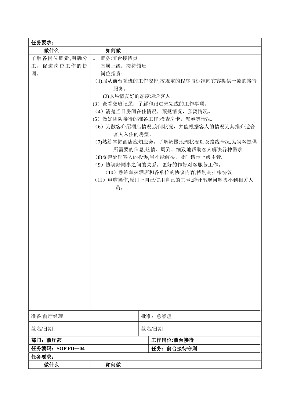 星级酒店标准操作流程SOP-前厅部(前台接待)_第3页
