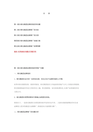 春光集团品牌推广方案
