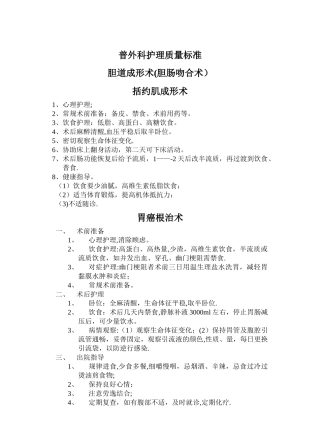 普外科护理质量标准