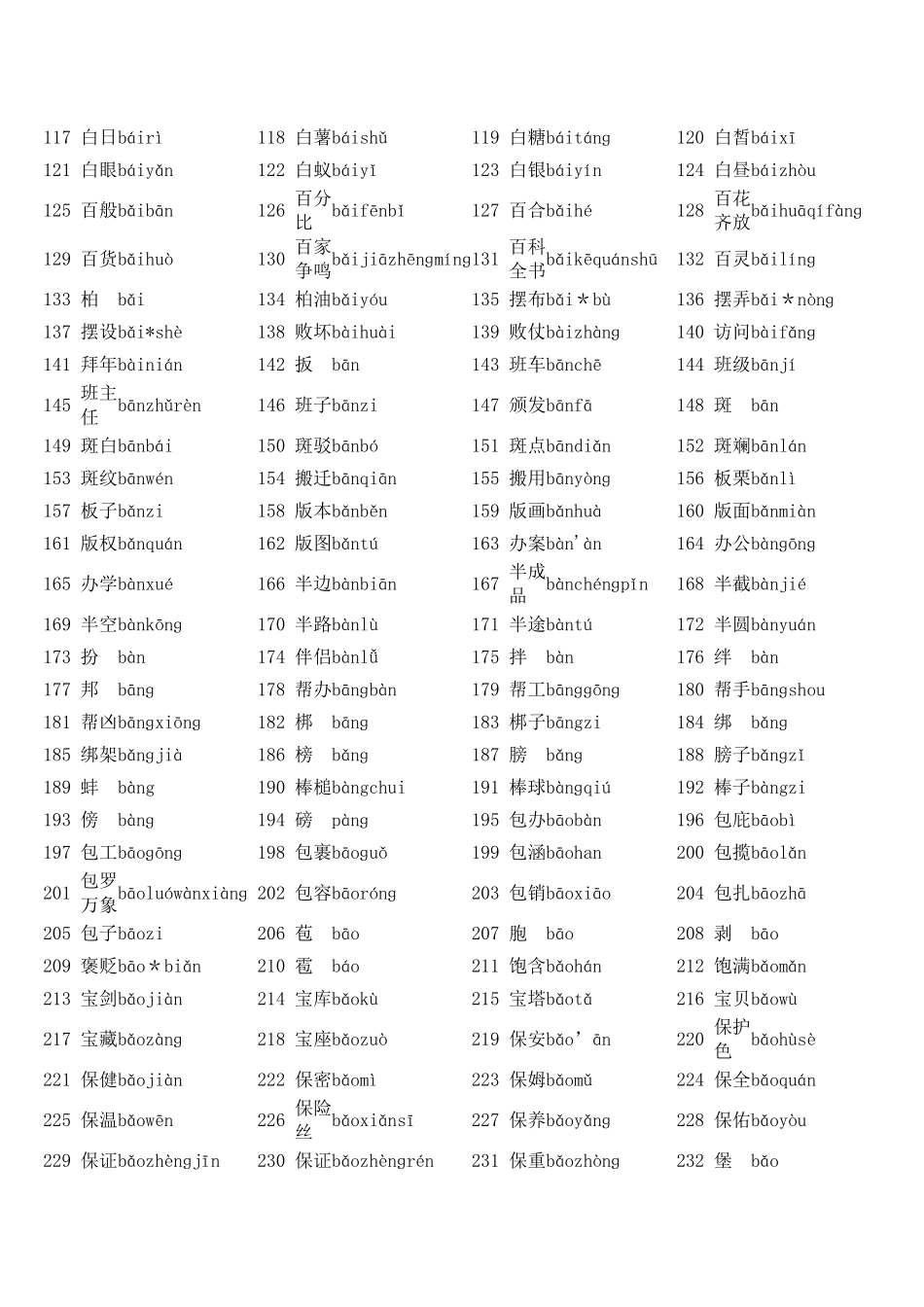 普通话水平测试用普通话词语表(二)_第2页