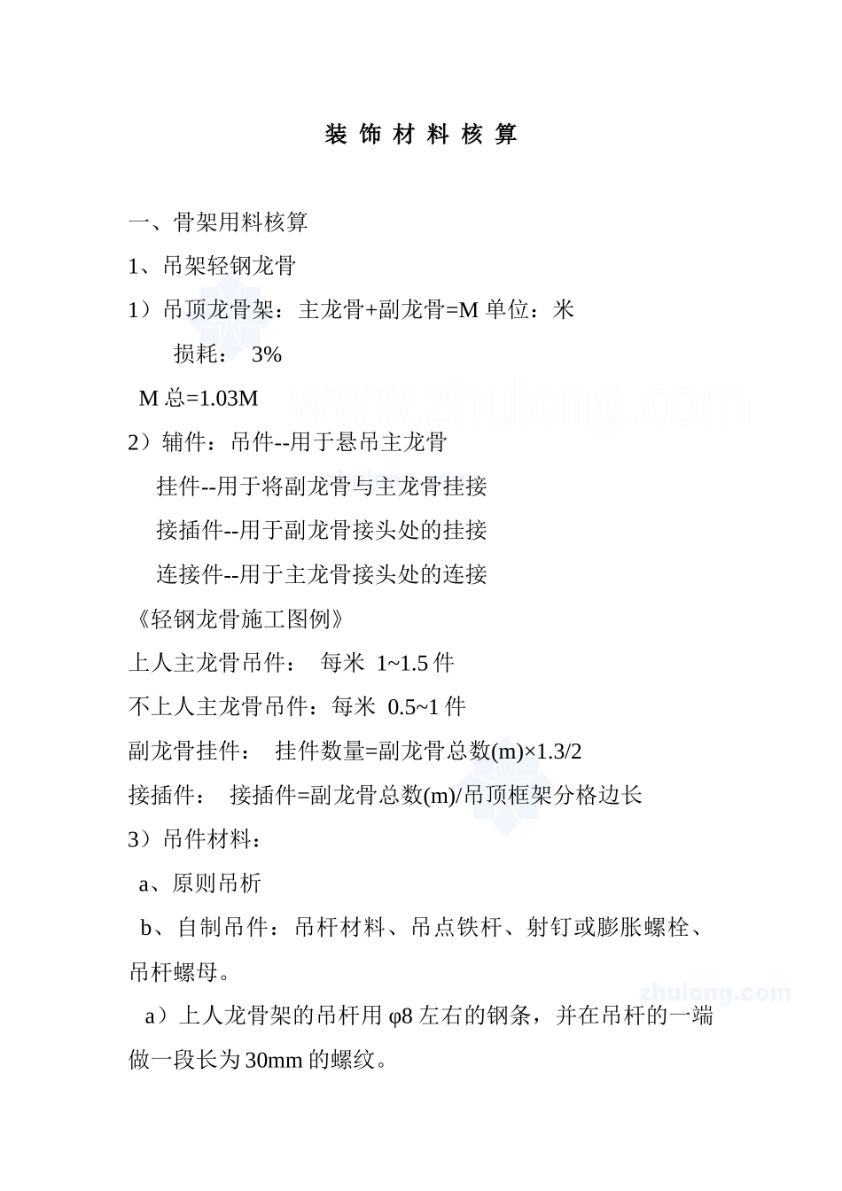2025年装饰工程材料用量核算表中国建造师在线_第1页