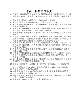 景观工程师岗位职责