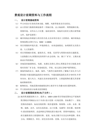 景观设计前期资料与工作流程