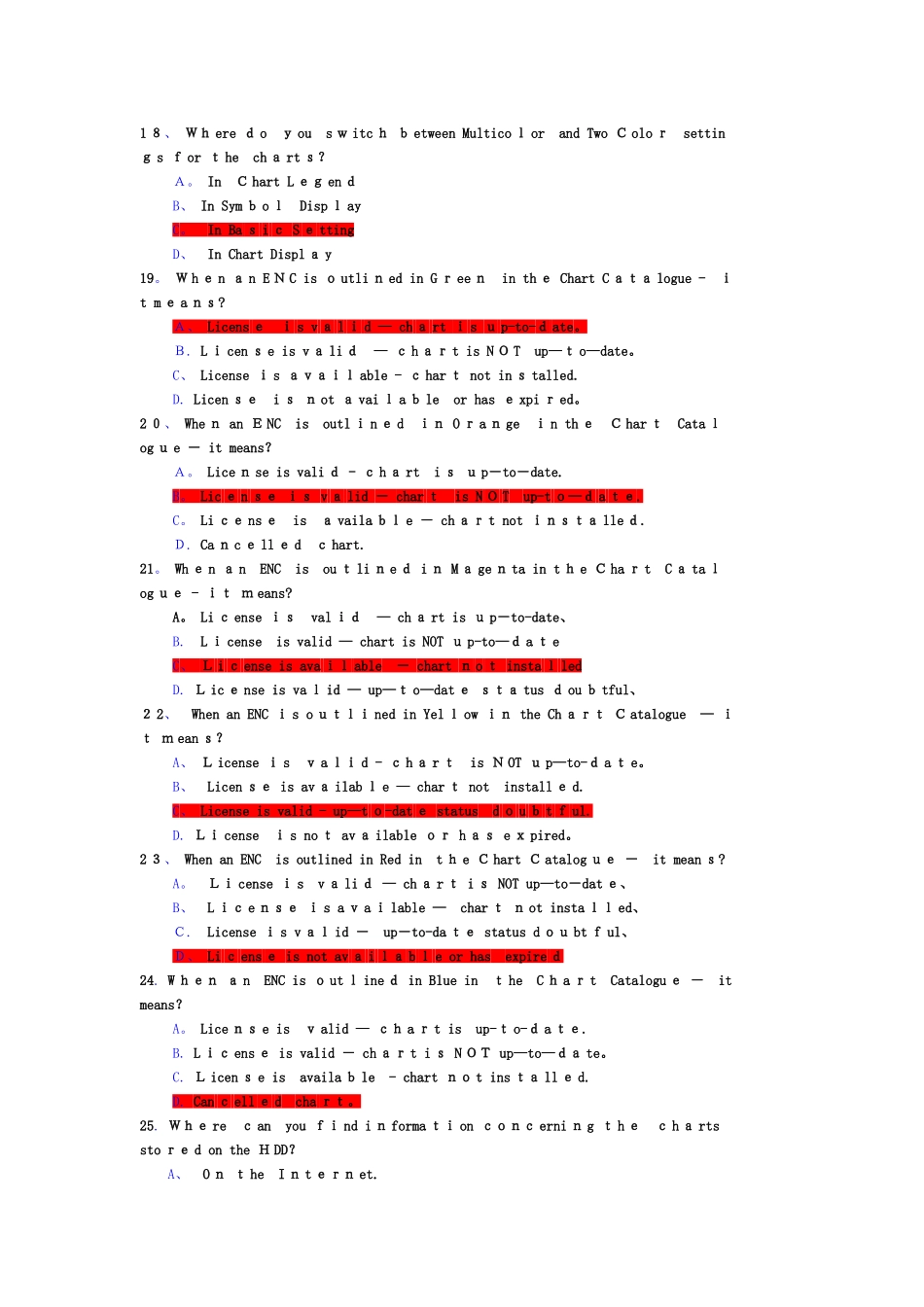 2025年FURUNO 电子海图 完整题库_第3页