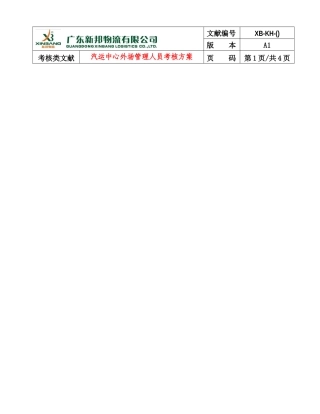 2025年汽运中心外场管理人员考核方案