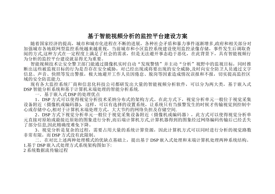 智能视频行为分析平台建设方案_第1页