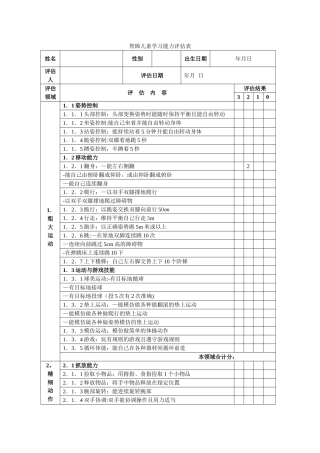 智障儿童学习能力评估表