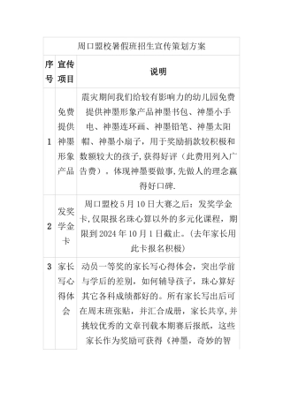 暑假班招生策划方案