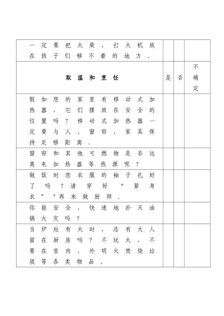 暑期家庭消防安全自查表_第3页