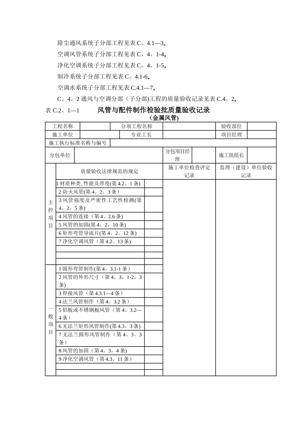 暖通工程质量验收记录用表_第2页