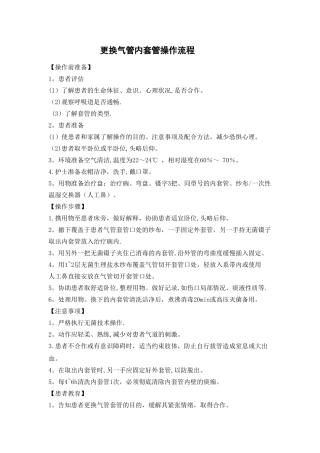 更换气管内套管操作流程