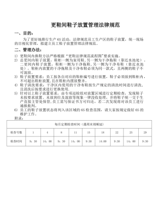 更鞋间鞋子放置管理规范