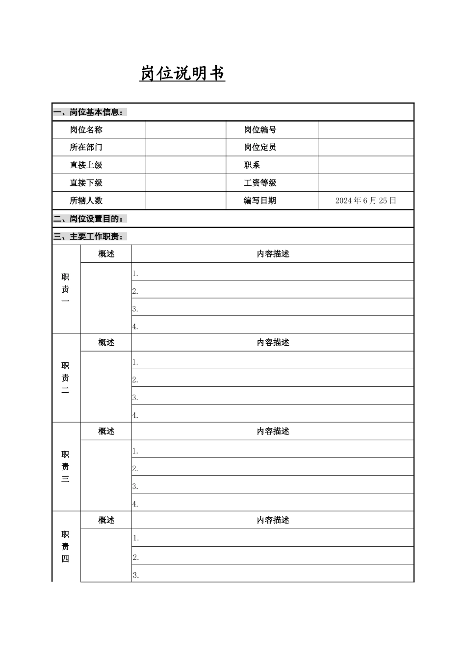 最全-通用-岗位说明书模板_第1页