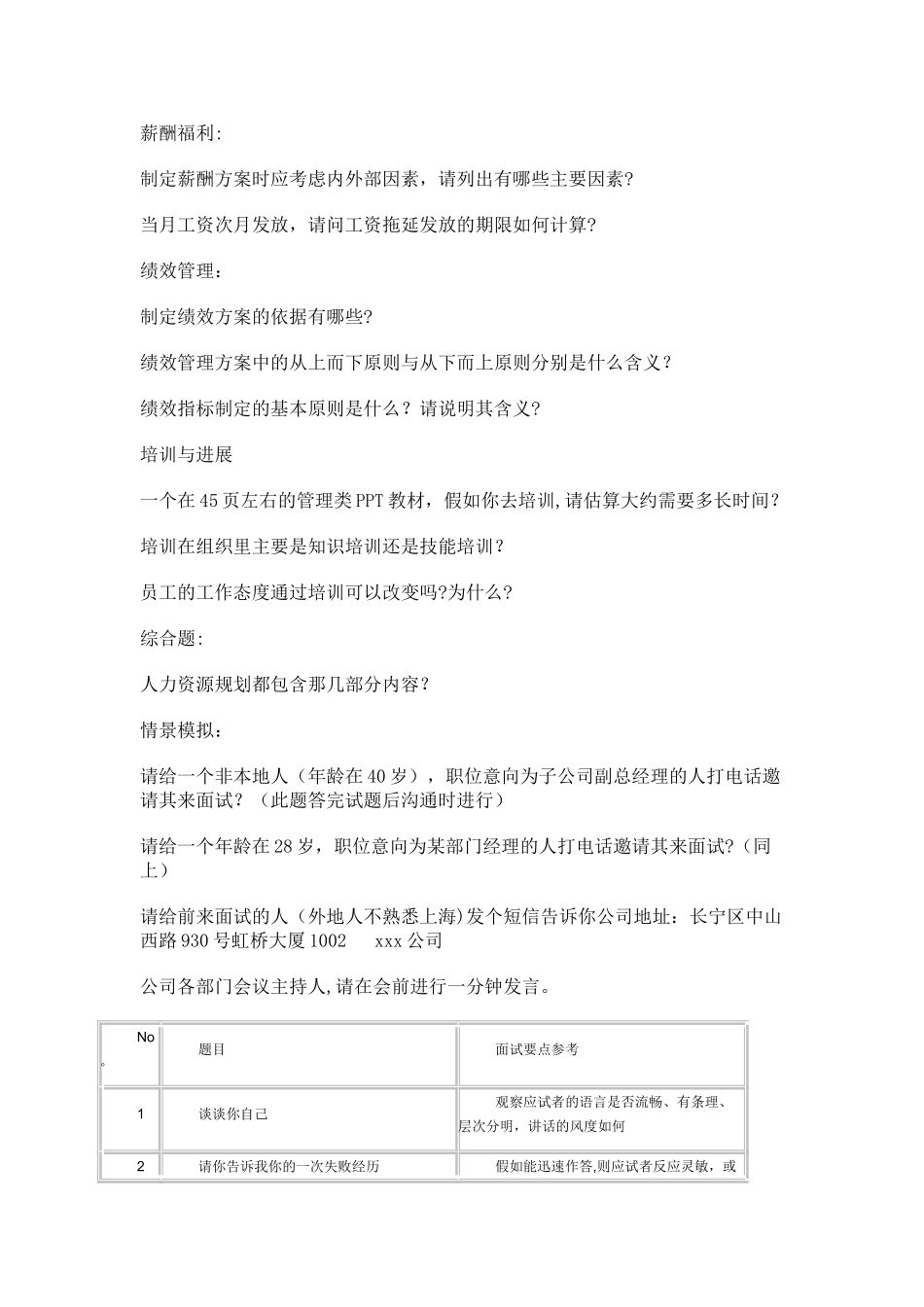 最全人力资源岗位面试题_第3页