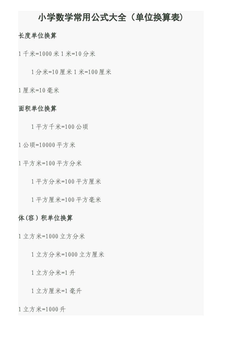 最全小学数学常用公式大全_第1页