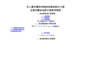 最完整的详细活动策划执行方案