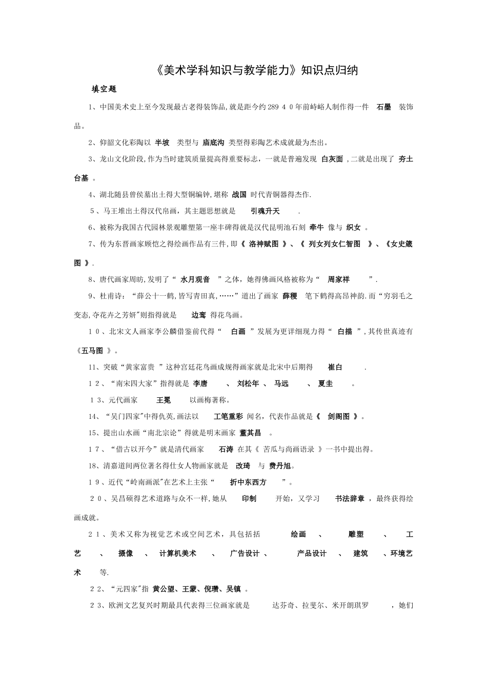 2025年《美术学科知识与教学能力》知识点归纳_第1页