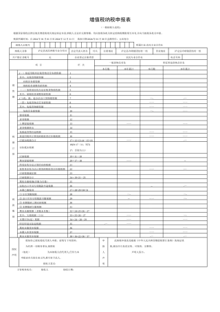 最新增值税纳税申报表