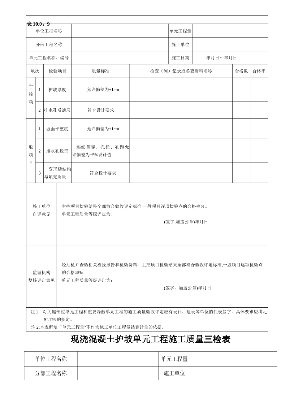 最新水利水电质量验收评定表及三检表_第3页