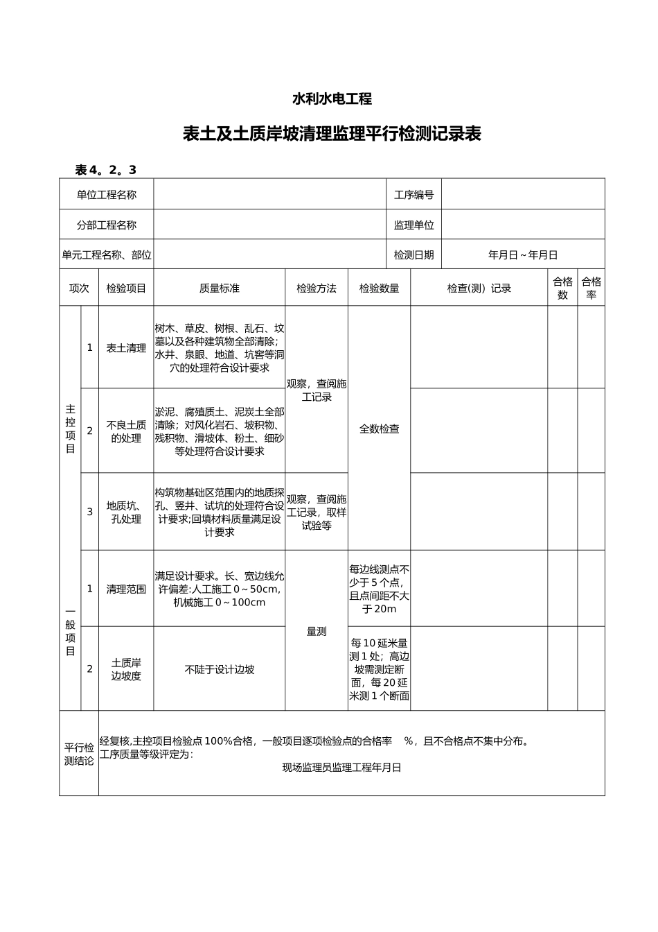 最新水利水电工程监理平行检测表_第1页