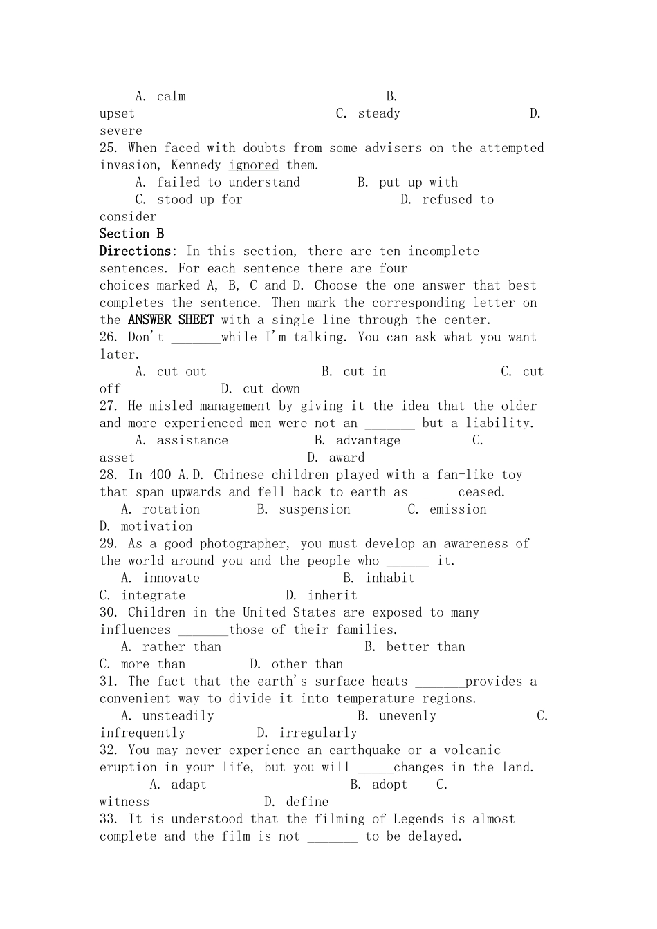 2025年申请硕士学位外国语水平全国统一考试真题_第3页