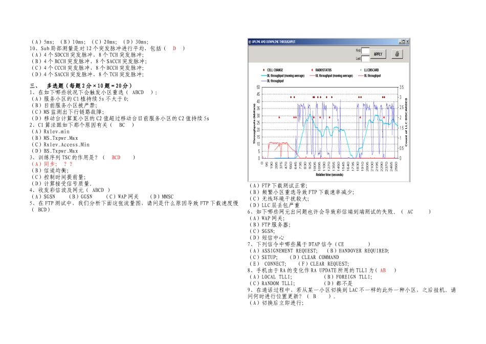 2025年江苏移动第三方网优认证考试_第2页