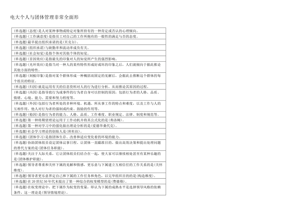 2025年电大个人与团队管理非常全面形_第1页