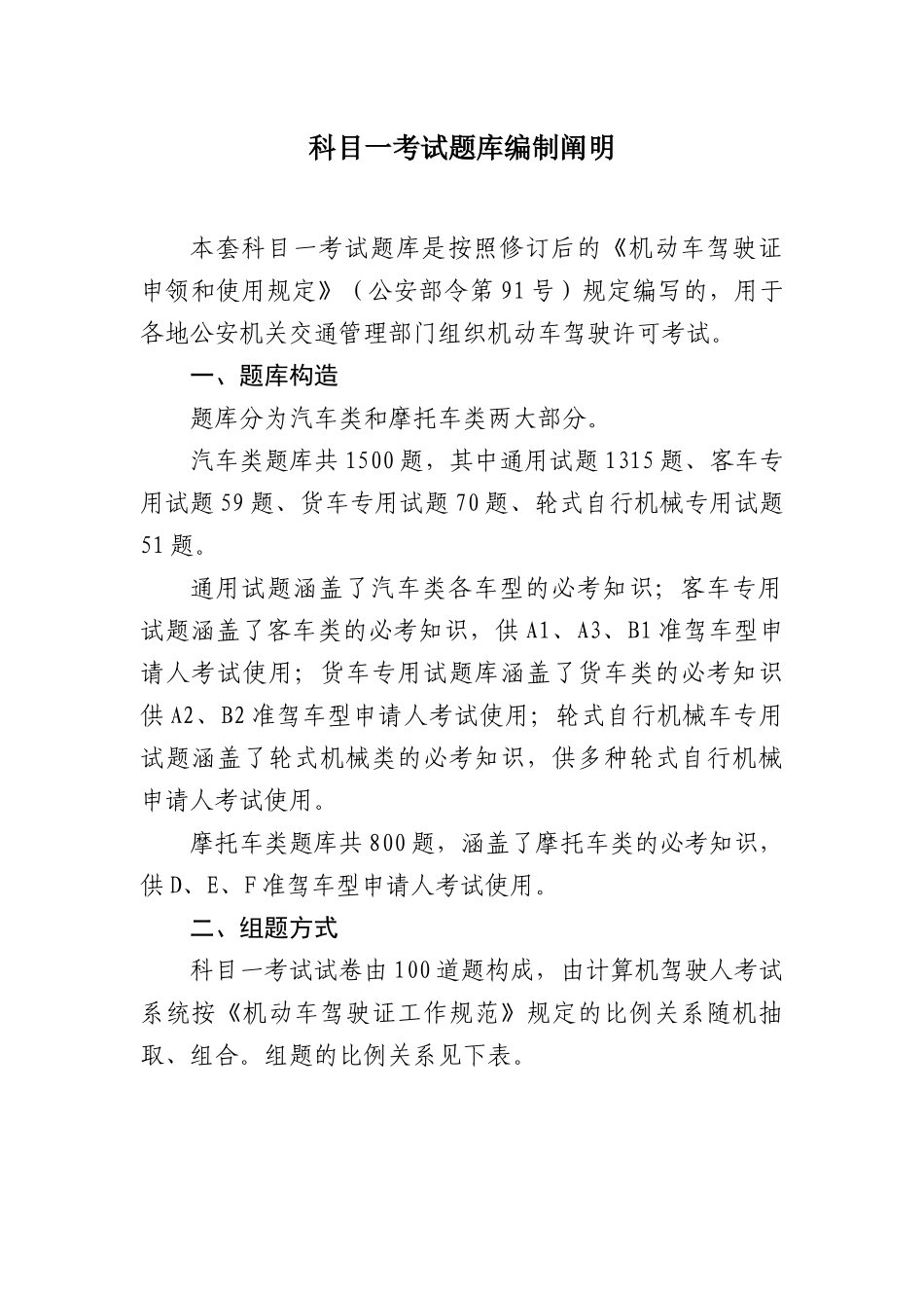 2025年汽车科目一考试题库编制说明汽车类题库1417题_第2页