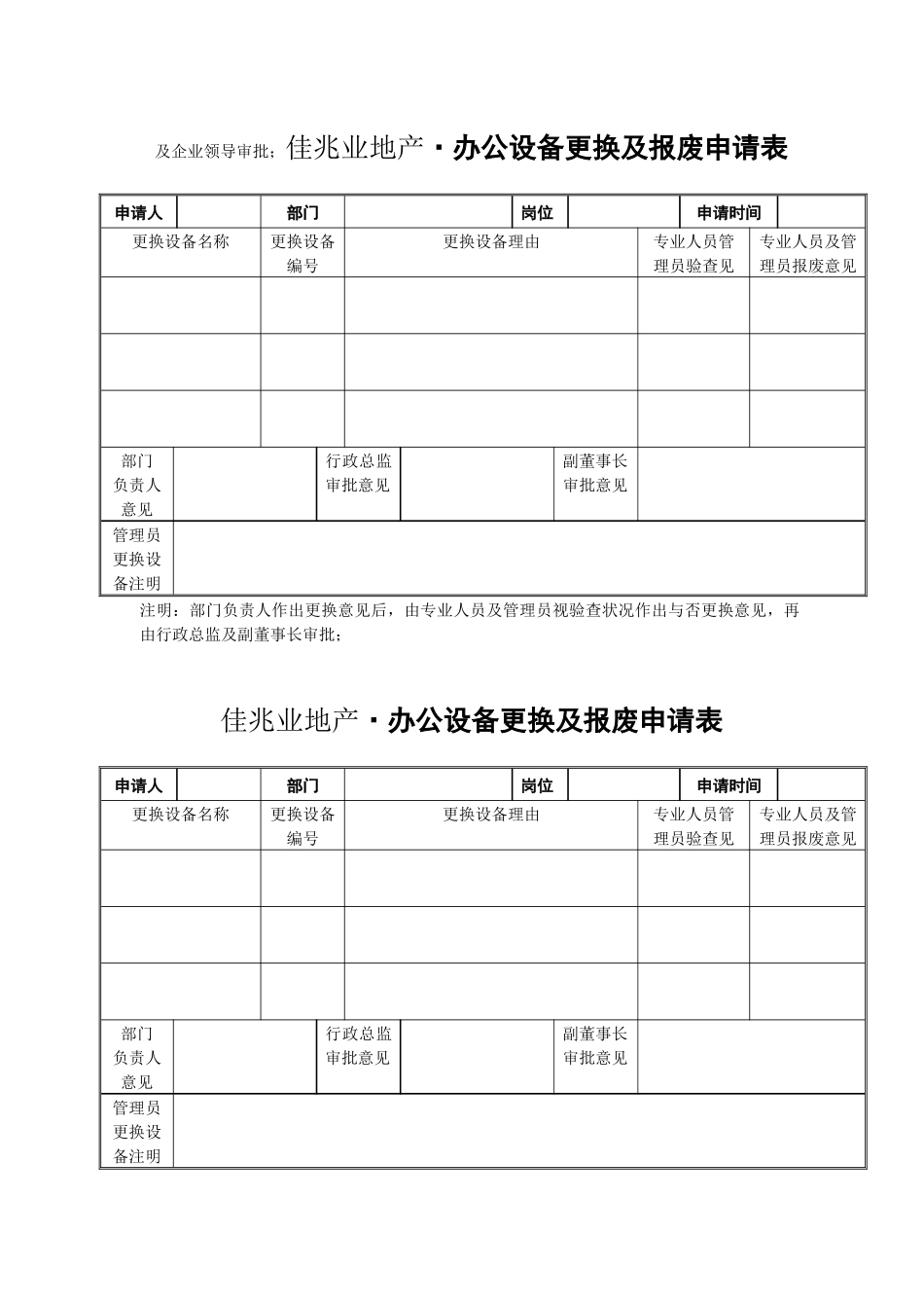 2025年深圳佳兆业地产公司行政管理全套表单_第2页