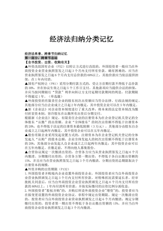2025年经济法归纳分类记忆