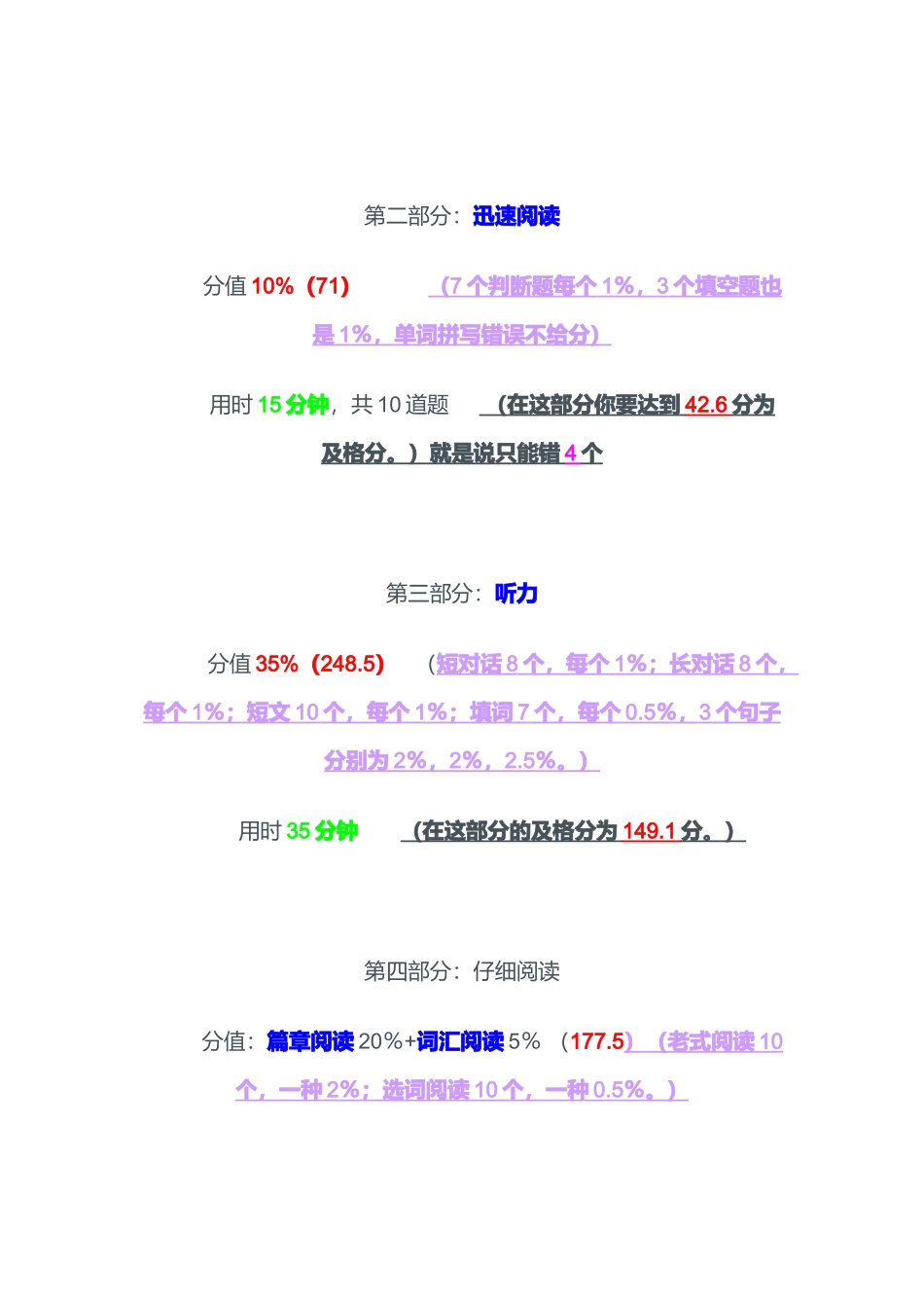 2025年英语四级考试题型时间分配与计分方法_第3页