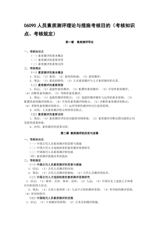2025年江苏自考人员素质测评大纲