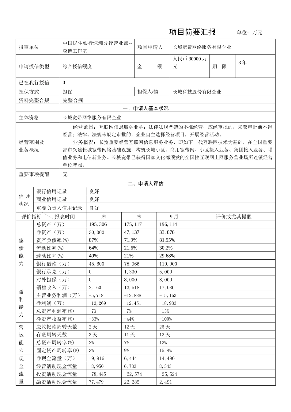2025年民生银行授信全套资料简要报告_第1页