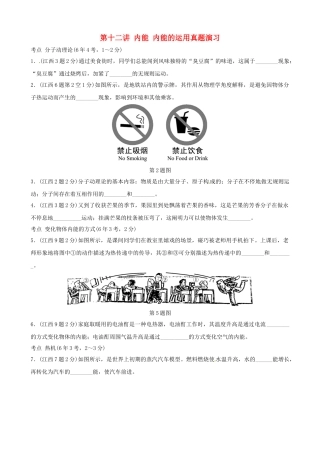 2025年江西专版中考物理总复习第十二讲内能内能的利用真题演练