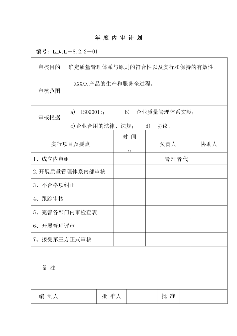 2025年质量管理体系内部审核全套资料_第1页