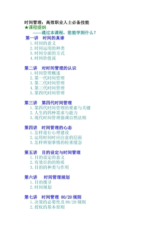 2025年高效职业人士技能时间管理的认识