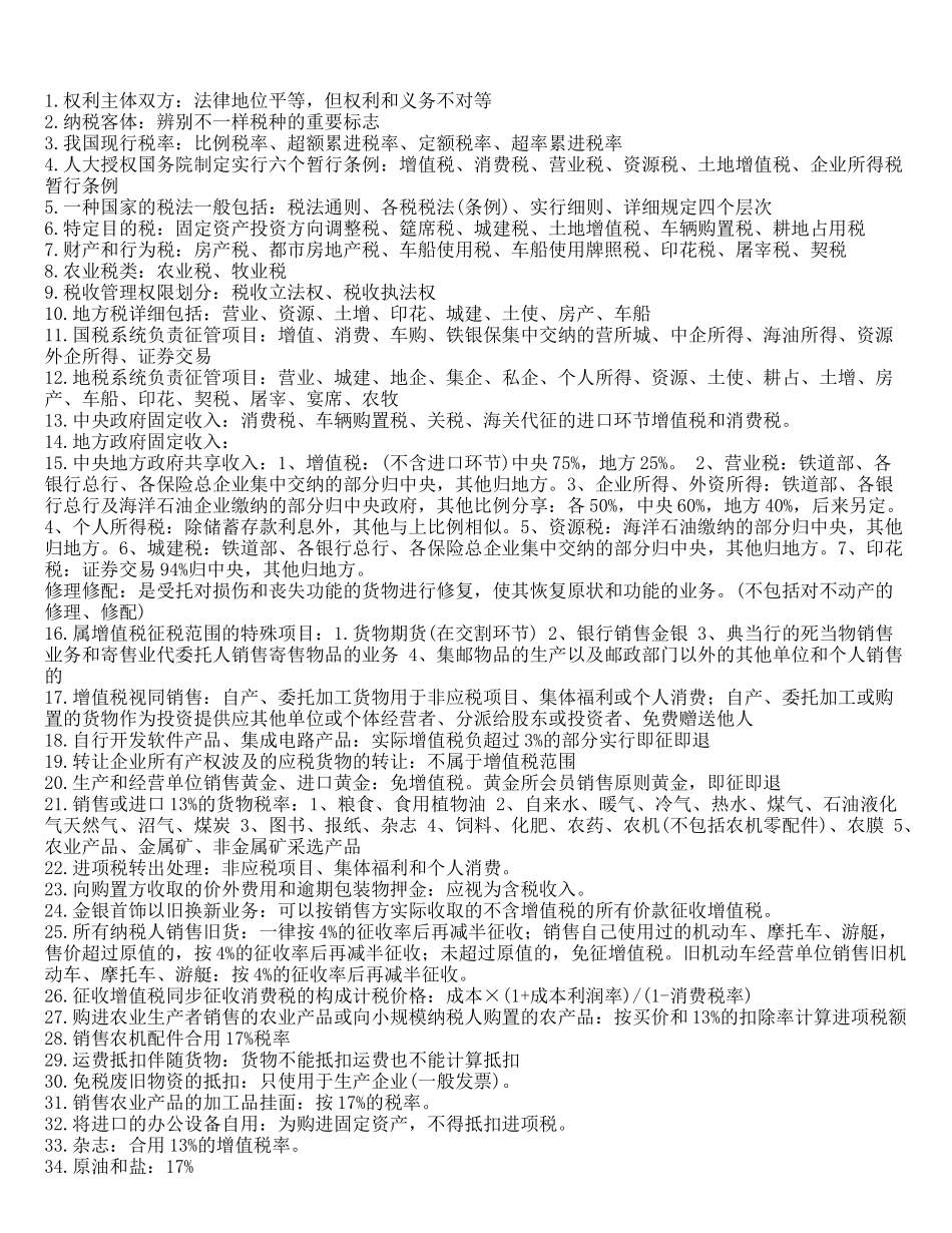 2025年税法应记忆的300知识点_第1页