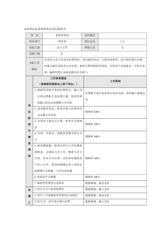 2025年管理公司系统管理员岗位说明书