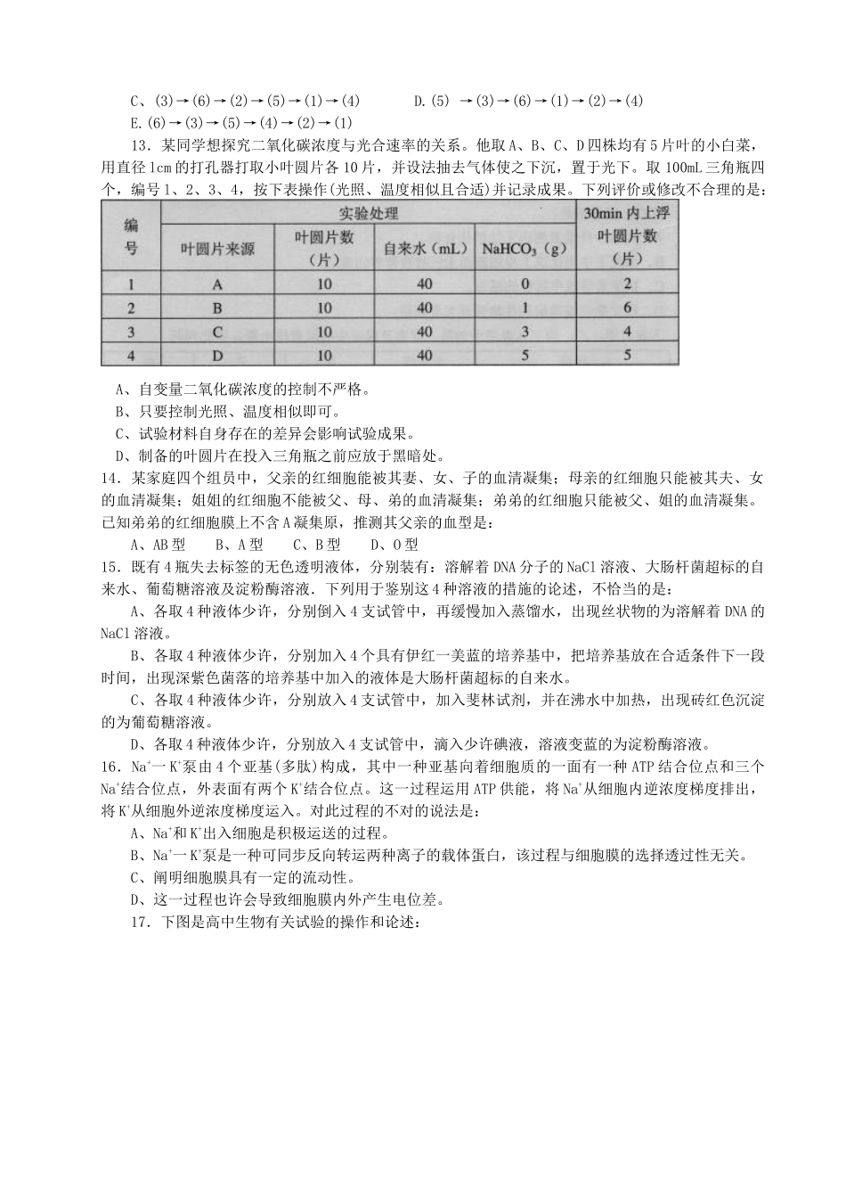 2025年生物竞赛 试卷_第3页