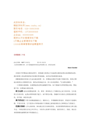 2025年自我激励二十法与领导人的素质